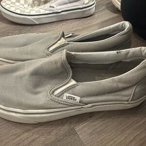 Vans Classic Gray Canvas Slip-Ons